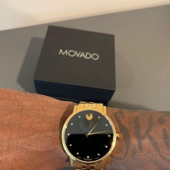 MOVADO GOLD DIAMOND WATCH - Picture 3 of 4